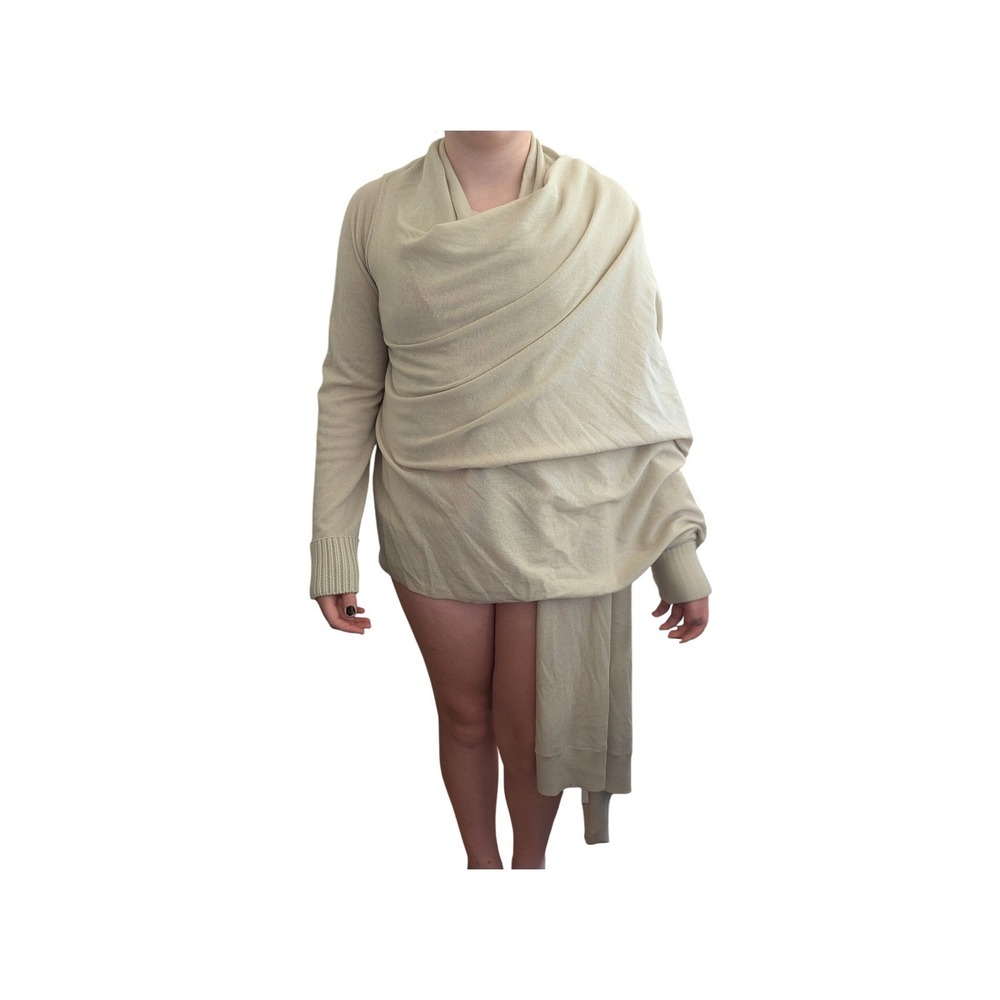 Angel of the North Cardigan‎ Draped Open Front Wool Blend Sweater XS Small